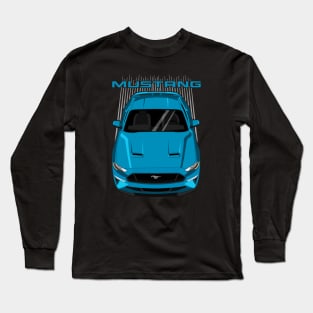 Mustang GT 2018 to 2019 - Velocity Blue Long Sleeve T-Shirt